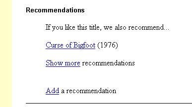 IMDB recommends... CURSE OF BIGFOOT??